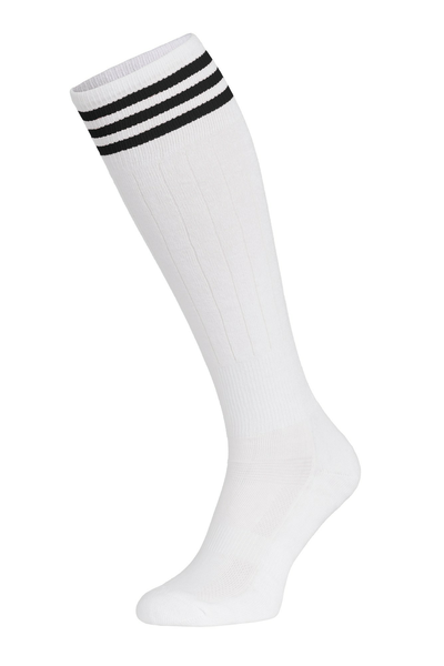 Podkolanówki bawełniane z paskami Indoor H White-Black