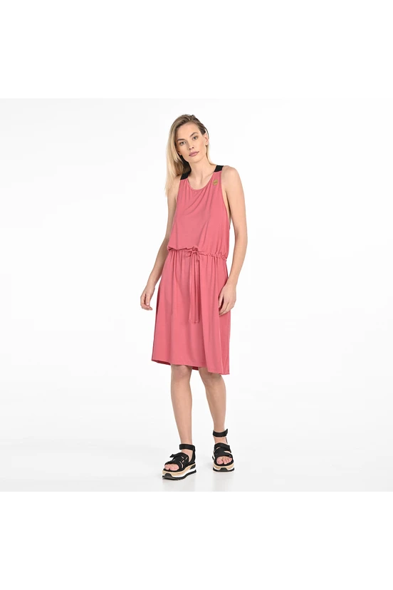 Bamboo knitted dress Coral Pink - packshot