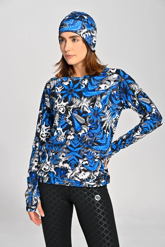 Blouse Basic Mosaic Fern Blue - packshot