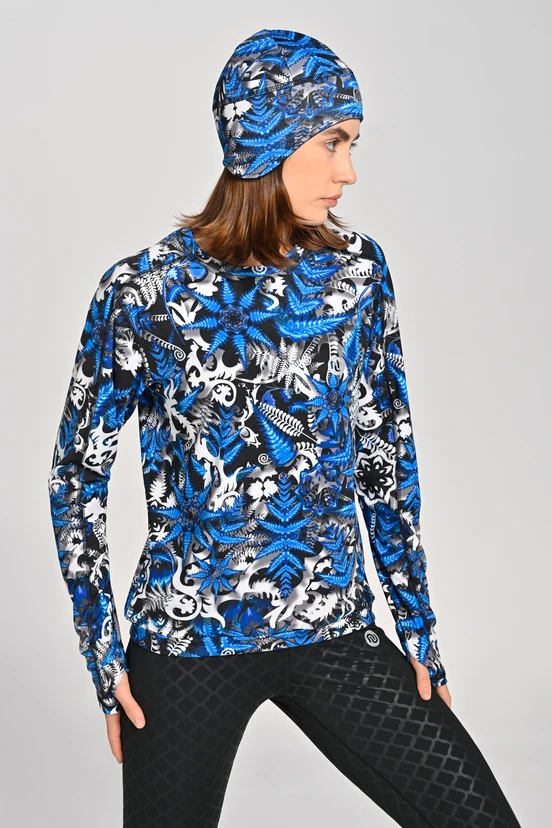 Blouse Basic Mosaic Fern Blue - packshot