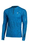 Men's Zip Training Sweatshirt Melange Cobalt