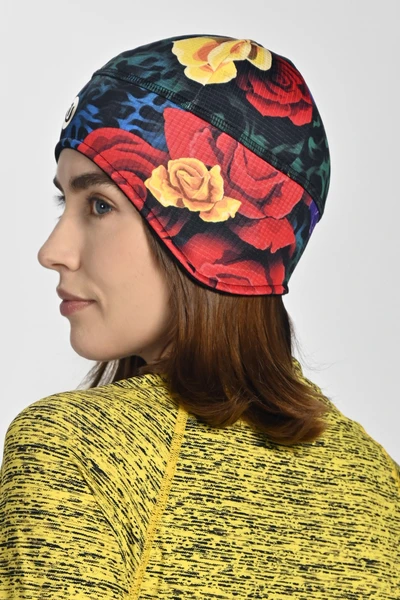 Short hat with earflaps Selva Roses Cobalt