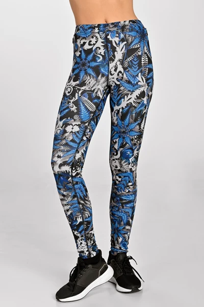 Insulated running leggings Dynamic Mosaic Fern Blue