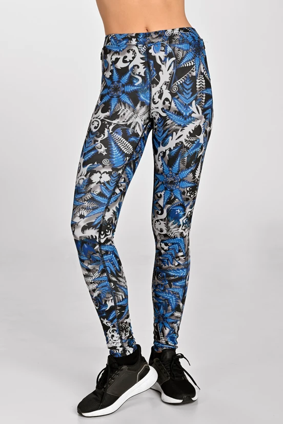 Legginsy ocieplane Dynamic do biegania Mosaic Fern Blue - packshot