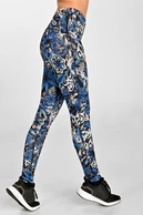 Legginsy ocieplane Dynamic do biegania Mosaic Fern Blue - packshot