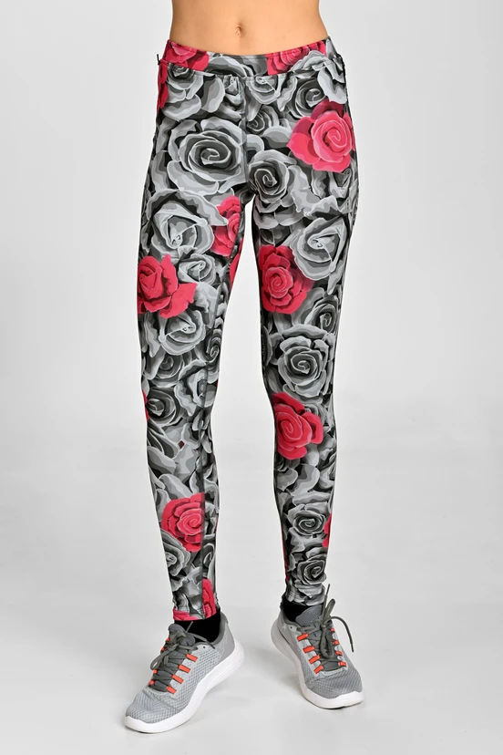 Legginsy ocieplane Dynamic do biegania Ornamo Roses - packshot