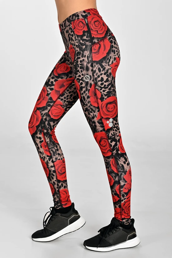 Legginsy ocieplane Dynamic do biegania Selva Roses - packshot