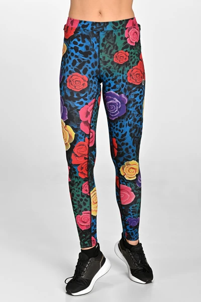 Legginsy ocieplane Dynamic do biegania Selva Roses Cobalt