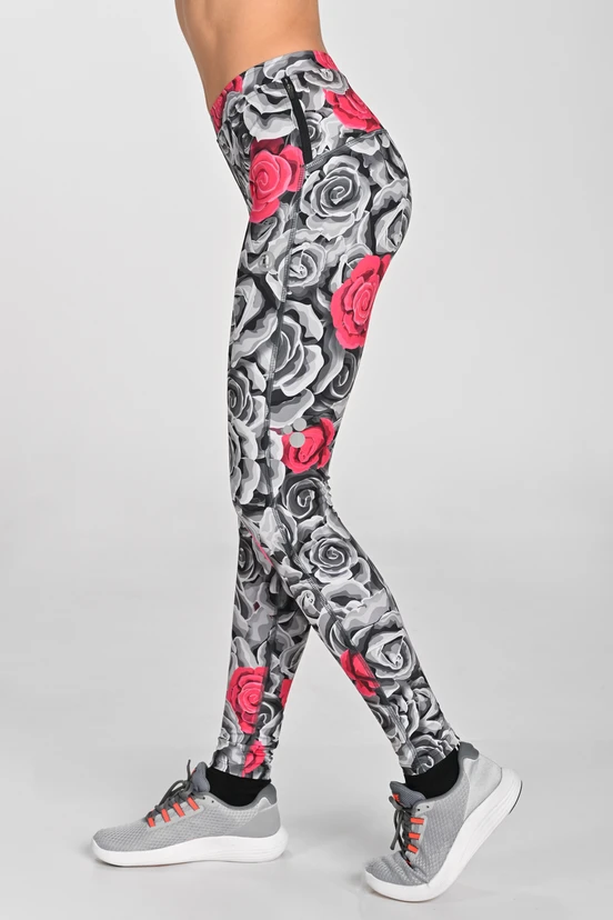 Legginsy regular Dynamic do biegania Ornamo Roses - packshot