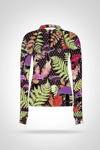 Preorder Blouse Zip Black Forest