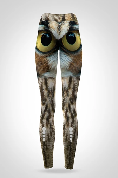 Preorder Leggings with waistband Pro Crazy Eyes Owls