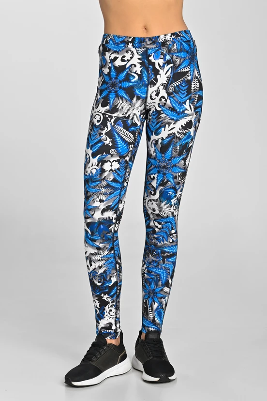 Regular Running Leggings Dynamic Mosaic Fern Blue - packshot