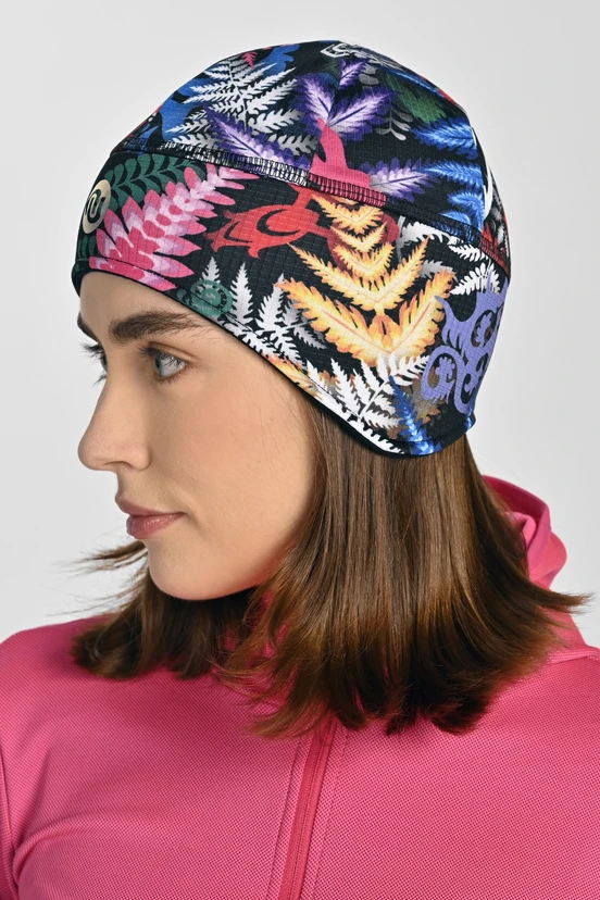 Short hat with earflaps Mosaic Fern - packshot