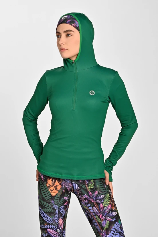 Termoaktywna bluza z kapturem Fern Green - packshot