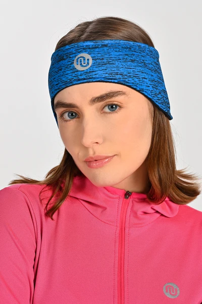 Thermoactive sports headband with ear pads Melange Cobalt