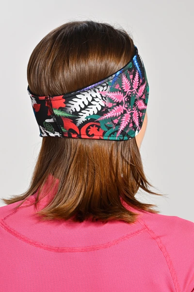 Thermoactive sports headband with ear pads Mosaic Fern