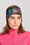 Thermoactive sports headband with ear pads Mosaic Fern