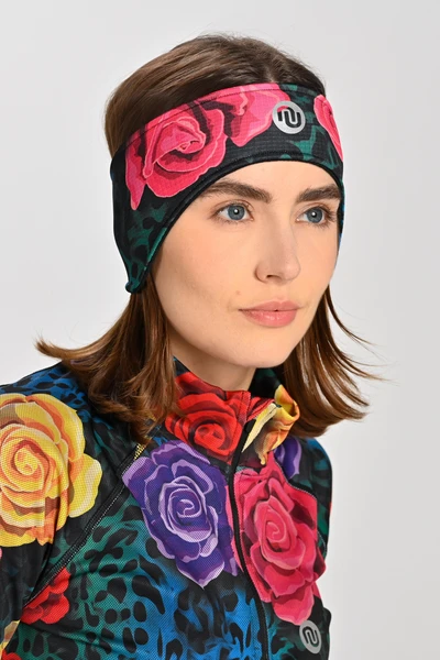 Thermoactive sports headband with ear pads Selva Roses Cobalt