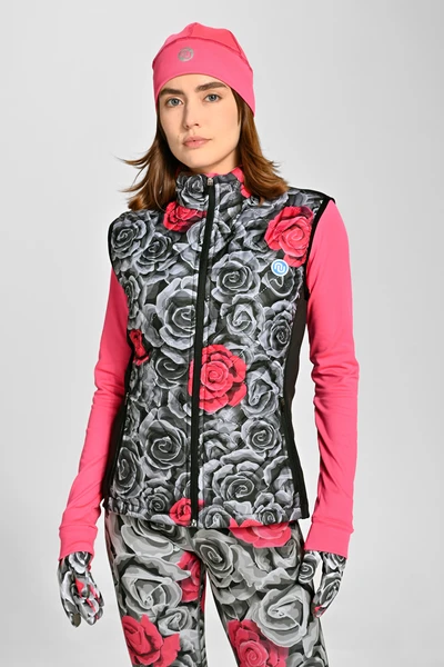 Women's quilted vest Ornamo Roses