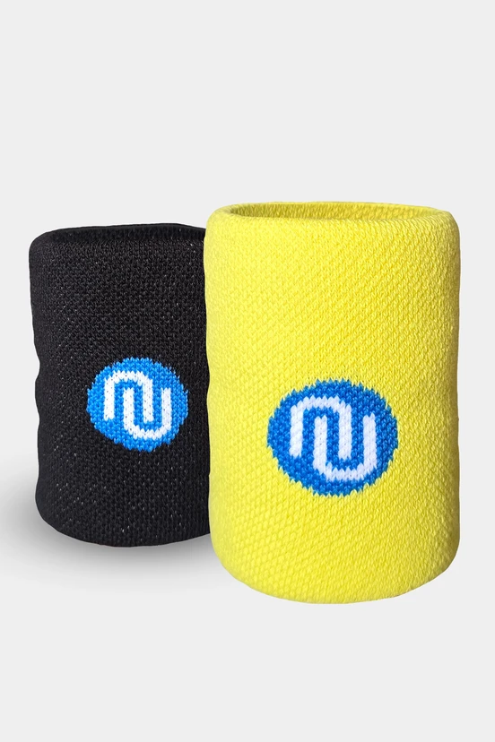 Cotton wristband 2 pcs Yellow-Black - packshot