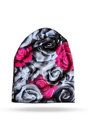 Czapka smerfetka termoaktywna Ornamo Roses-Melange Black - packshot