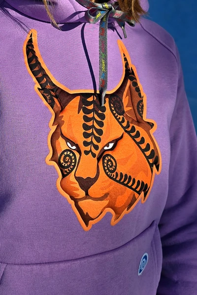 Kangaroo hoodie with print 3D Berry