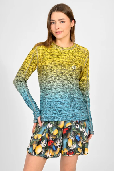 Halenka Basic Melange Turchese-Limone