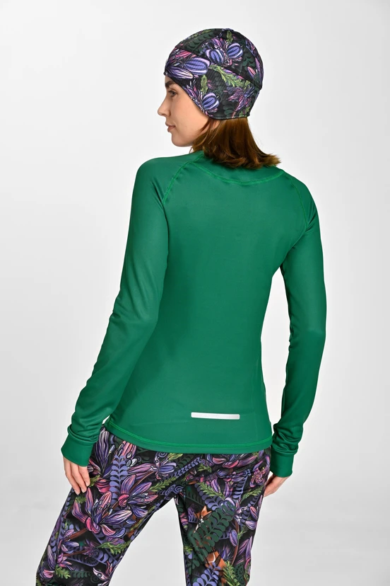 Insulated blouse with stand-up collar Zip Fern Green - packshot