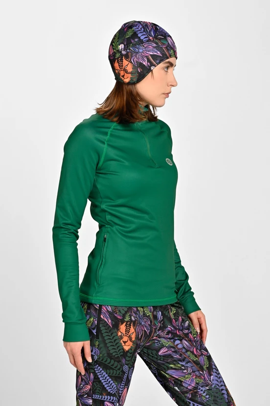 Insulated blouse with stand-up collar Zip Fern Green - packshot