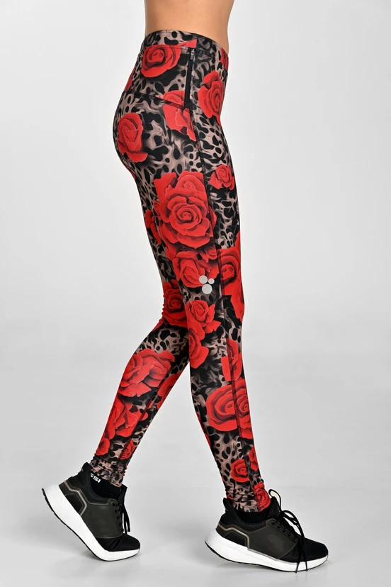 Insulated running leggings Dynamic Selva Roses - packshot