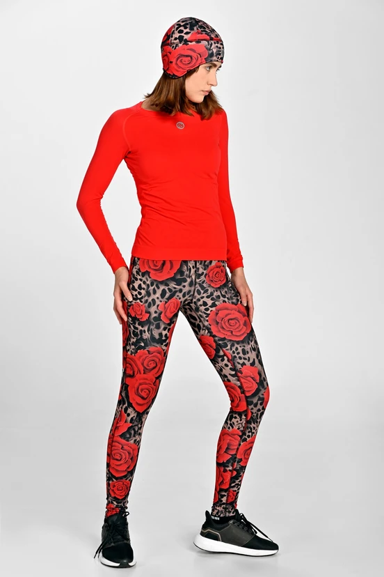 Insulated running leggings Dynamic Selva Roses - packshot