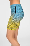 Krótkie legginsy z taśmami stabilizującymi Melange Turchese-Limone - packshot