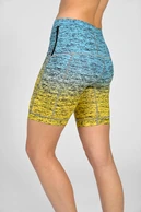 Krótkie legginsy z taśmami stabilizującymi Melange Turchese-Limone - packshot