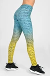 Leggings regular with waistband Pro Melange Turchese-Limone