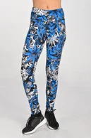 Leggings regular with waistband Pro Mosaic Fern Blue - packshot