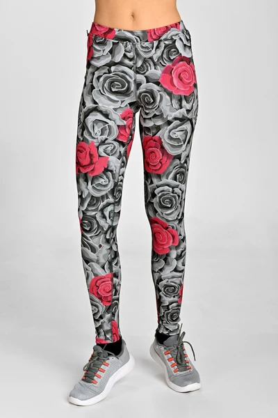 Legginsy ocieplane Dynamic do biegania Ornamo Roses Sample