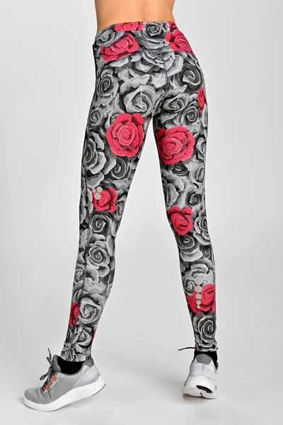 Legginsy ocieplane Dynamic do biegania Ornamo Roses Sample