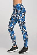 Legginsy regular Dynamic do biegania Mosaic Fern Blue - packshot