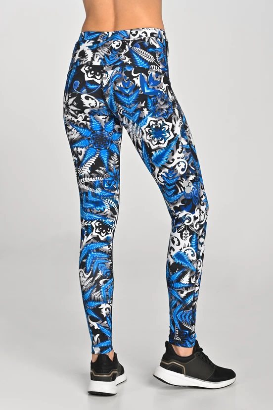 Legginsy regular Dynamic do biegania Mosaic Fern Blue - packshot