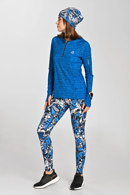 Legginsy regular Dynamic do biegania Mosaic Fern Blue - packshot