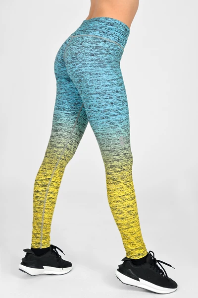 Legginsy regular z pasem Pro Melange Turchese-Limone