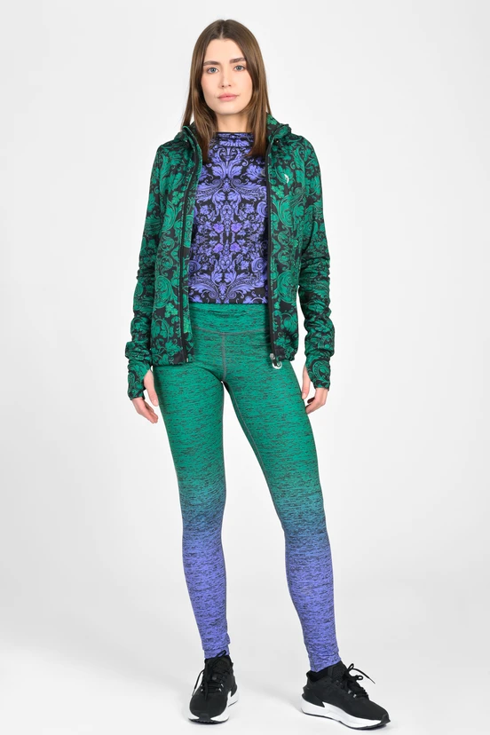 Legíny petite s pásem Pro Melange Verde-Viola - packshot