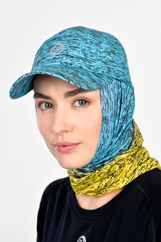 Multifunkční sportovní nákrčník Melange Turchese-Limone - packshot