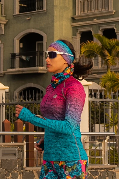 Sports headband Melange Azzurro-Rosa