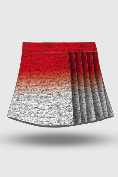 Preorder Sportovní sukně s legínami plisé Melange Red-White