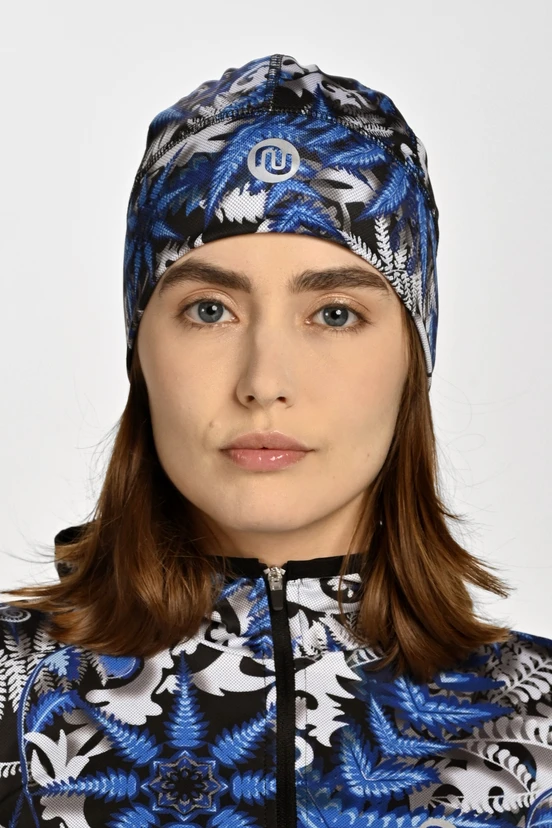 Short insulated hat Mosaic Fern Blue - packshot