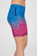 Short leggings with stabilizing tapes Melange Azzurro-Rosa - packshot