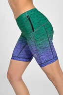 Short leggings with stabilizing tapes Melange Verde-Viola - packshot