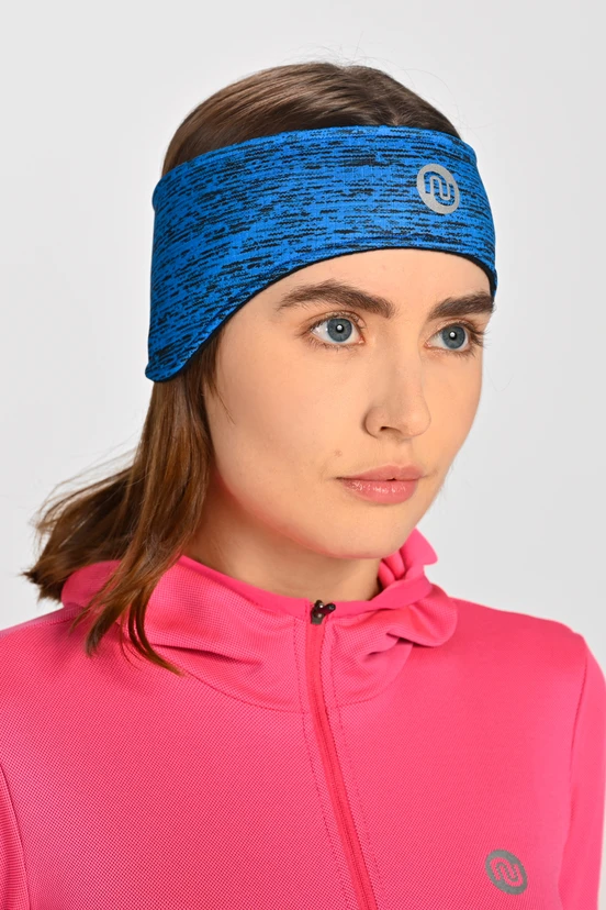 Thermoactive sports headband with ear pads Melange Cobalt - packshot