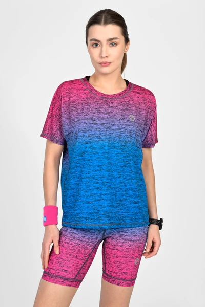 Volné sportovní tričko Melange Azzurro-Rosa